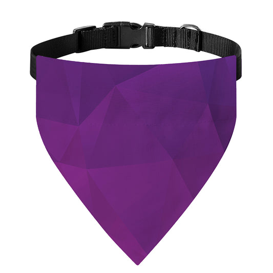 Violet Polygonal Geometric Print Over The Collar Dog Bandana