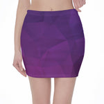 Violet Polygonal Geometric Print Pencil Mini Skirt