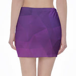 Violet Polygonal Geometric Print Pencil Mini Skirt