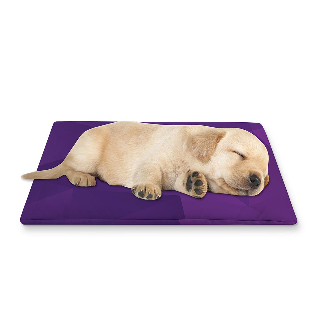 Violet Polygonal Geometric Print Pet Cooling Mat Cover