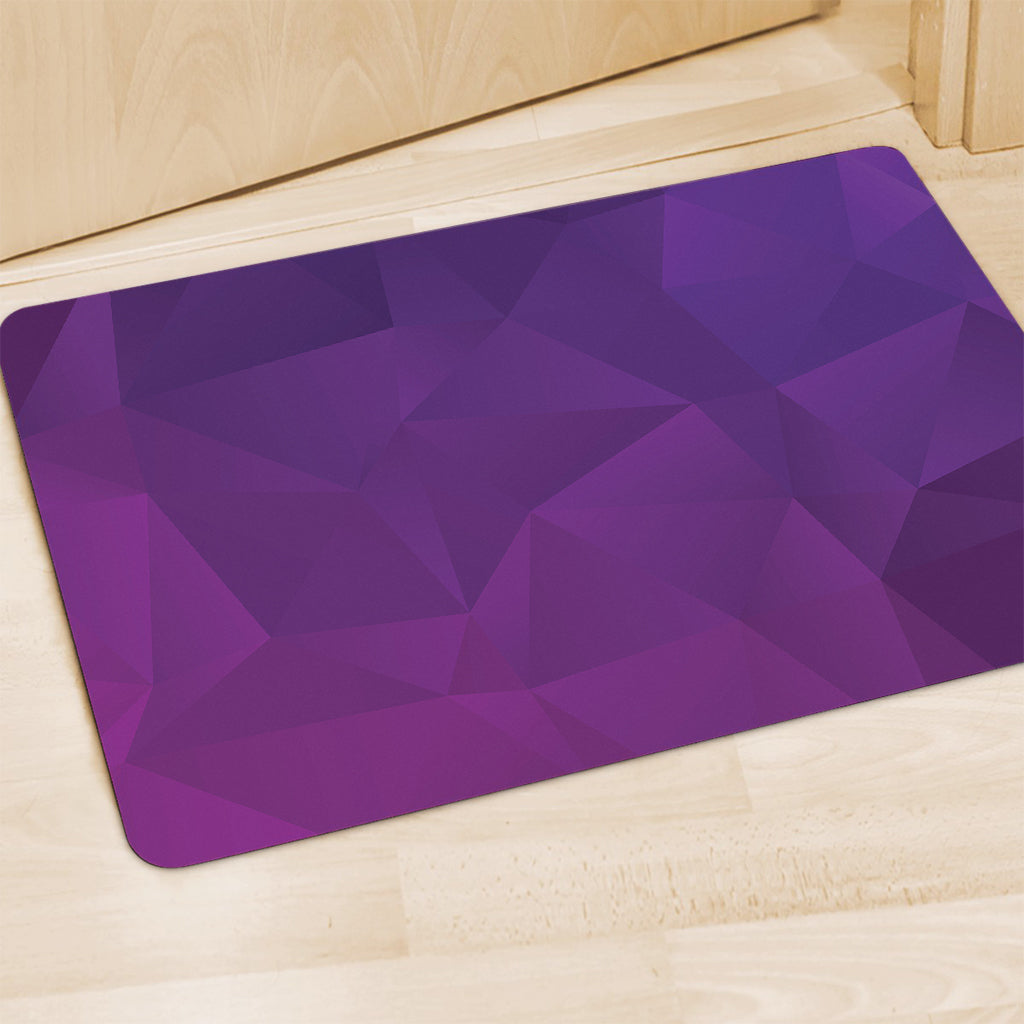 Violet Polygonal Geometric Print Polyester Doormat