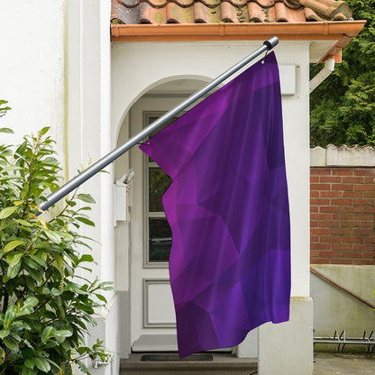Violet Polygonal Geometric Print Polyester Flag