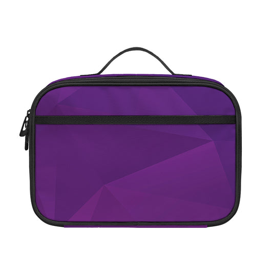 Violet Polygonal Geometric Print Portable Lunch Bag