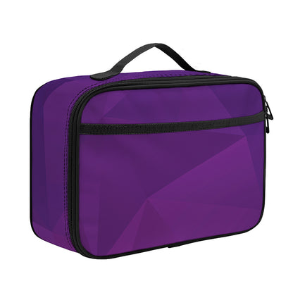 Violet Polygonal Geometric Print Portable Lunch Bag