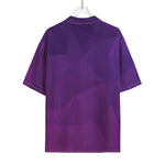 Violet Polygonal Geometric Print Rayon Hawaiian Shirt