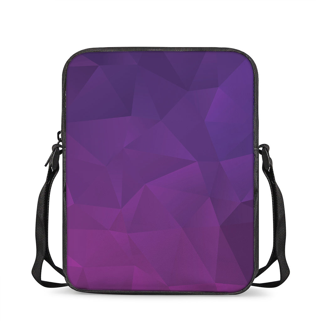 Violet Polygonal Geometric Print Rectangular Crossbody Bag