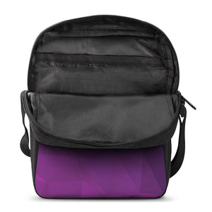 Violet Polygonal Geometric Print Rectangular Crossbody Bag