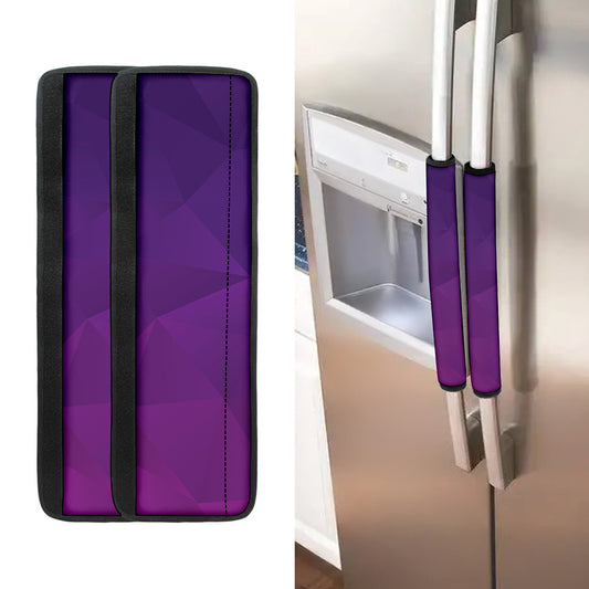 Violet Polygonal Geometric Print Refrigerator Handle Covers