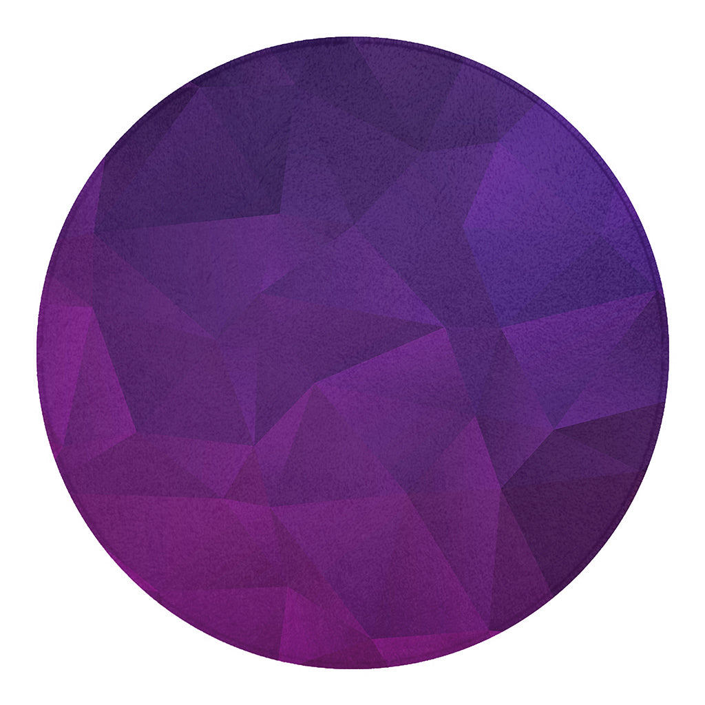 Violet Polygonal Geometric Print Round Blanket