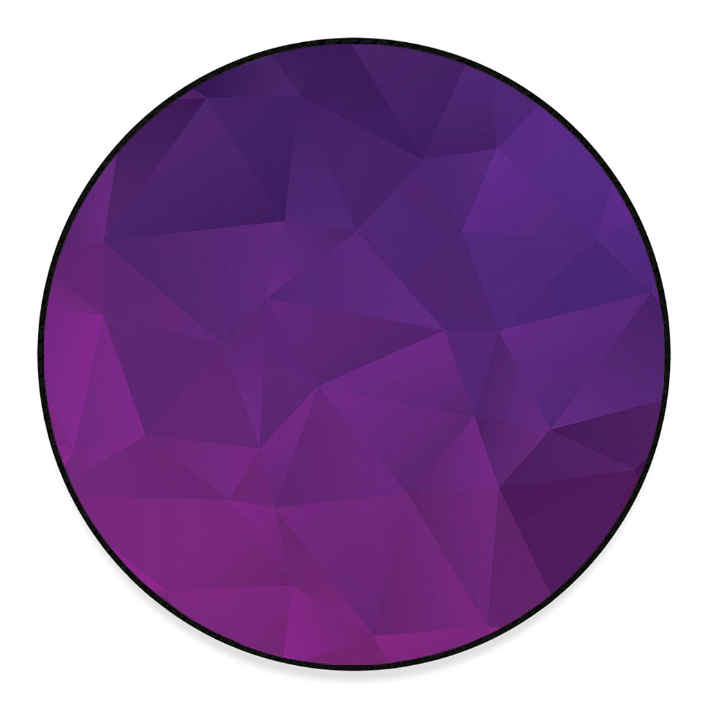 Violet Polygonal Geometric Print Round Floor Mat