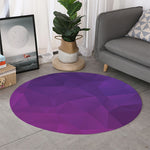 Violet Polygonal Geometric Print Round Rug