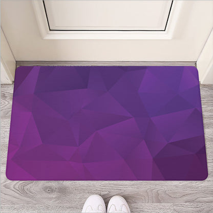 Violet Polygonal Geometric Print Rubber Doormat