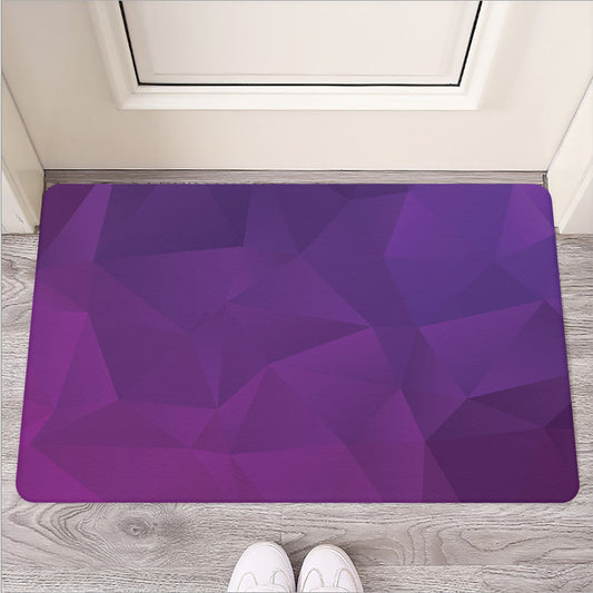 Violet Polygonal Geometric Print Rubber Doormat
