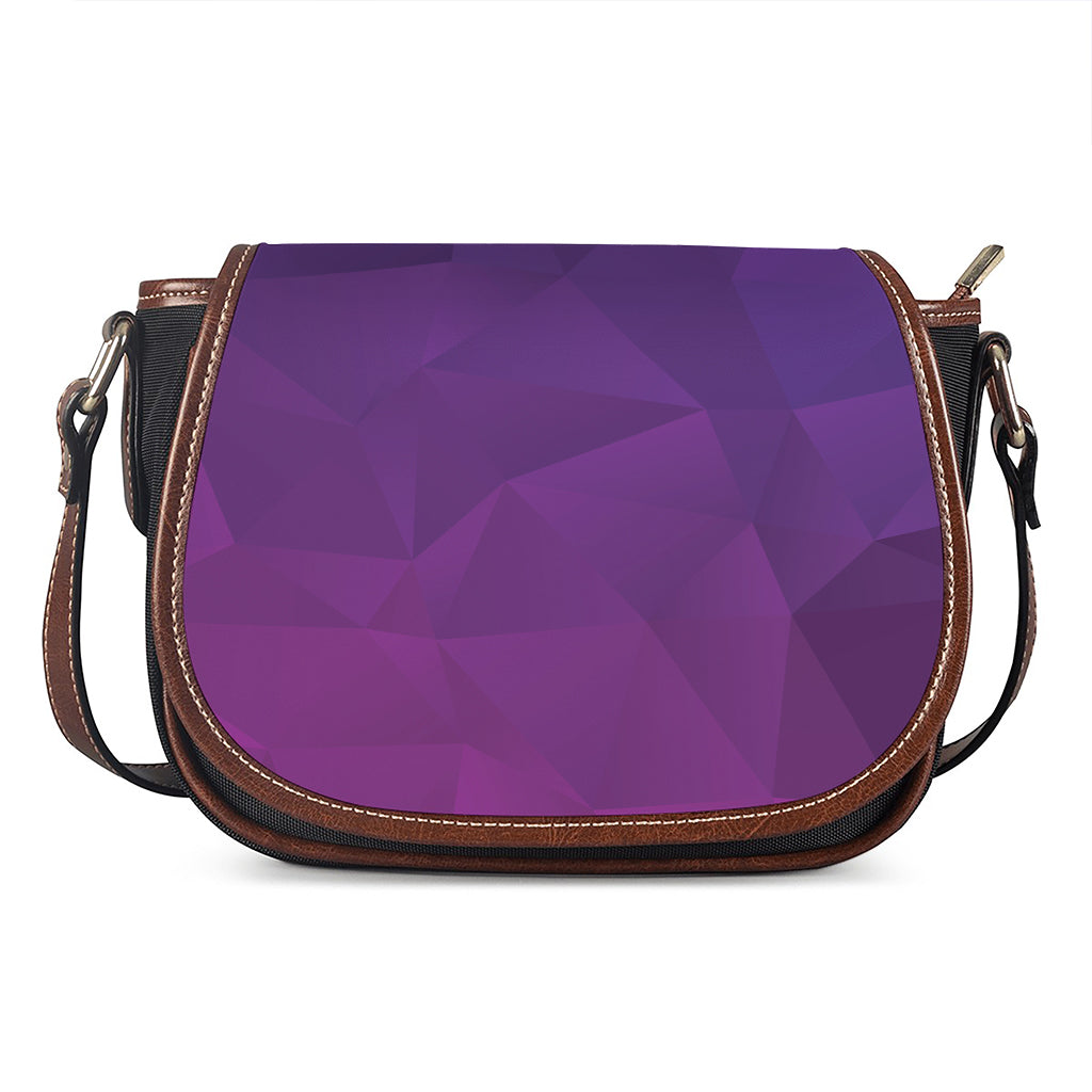 Violet Polygonal Geometric Print Saddle Bag