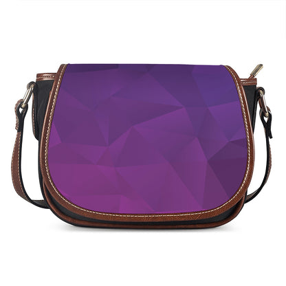 Violet Polygonal Geometric Print Saddle Bag