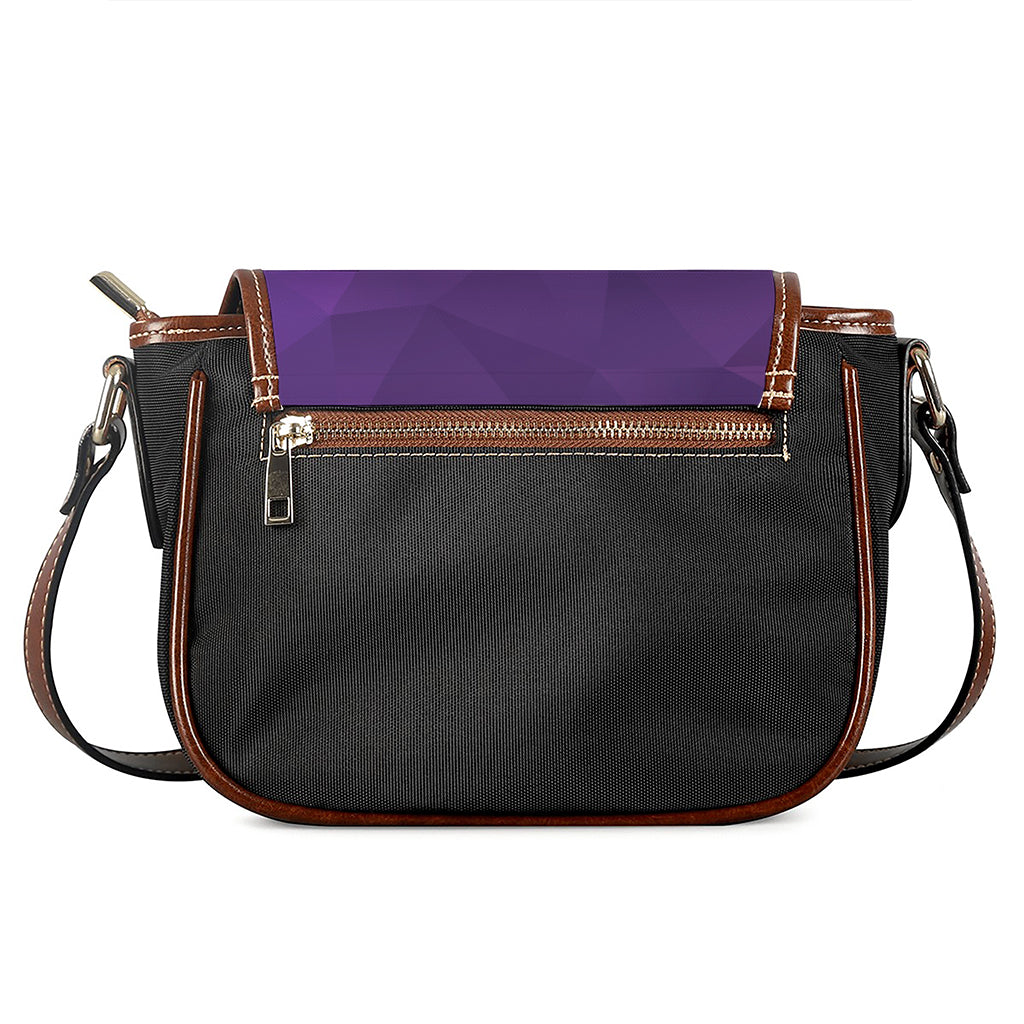 Violet Polygonal Geometric Print Saddle Bag
