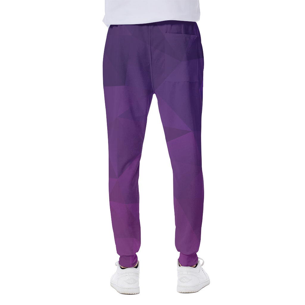 Violet Polygonal Geometric Print Scuba Joggers