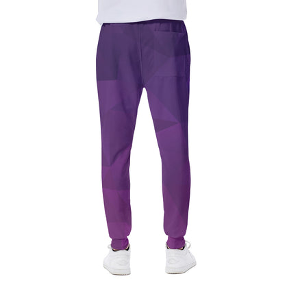 Violet Polygonal Geometric Print Scuba Joggers