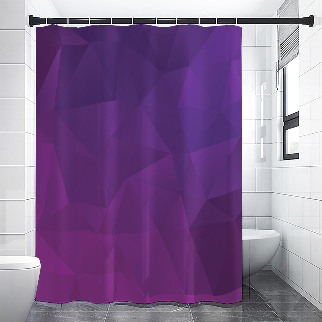 Violet Polygonal Geometric Print Shower Curtain