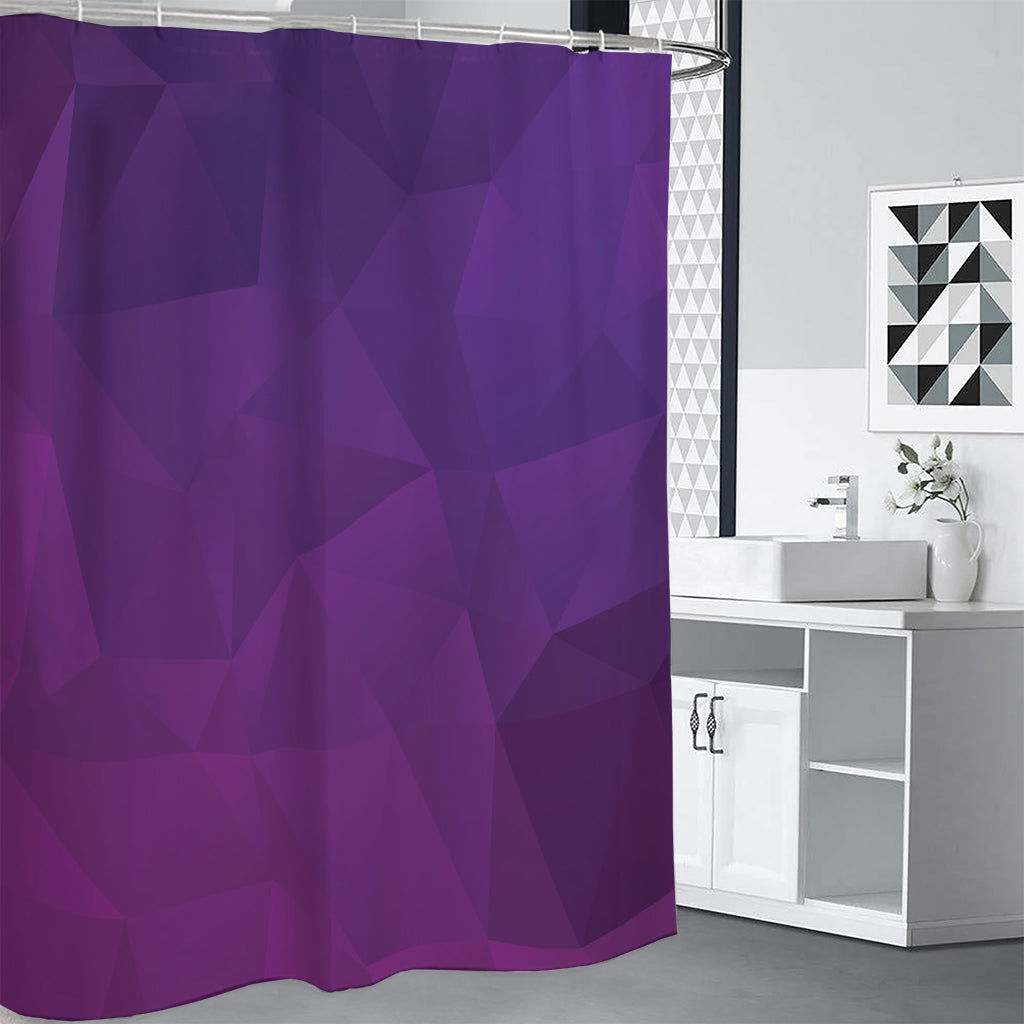 Violet Polygonal Geometric Print Shower Curtain
