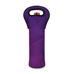 Violet Polygonal Geometric Print Single Neoprene Wine Tote