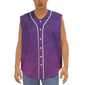 Violet Polygonal Geometric Print Sleeveless Baseball Jersey