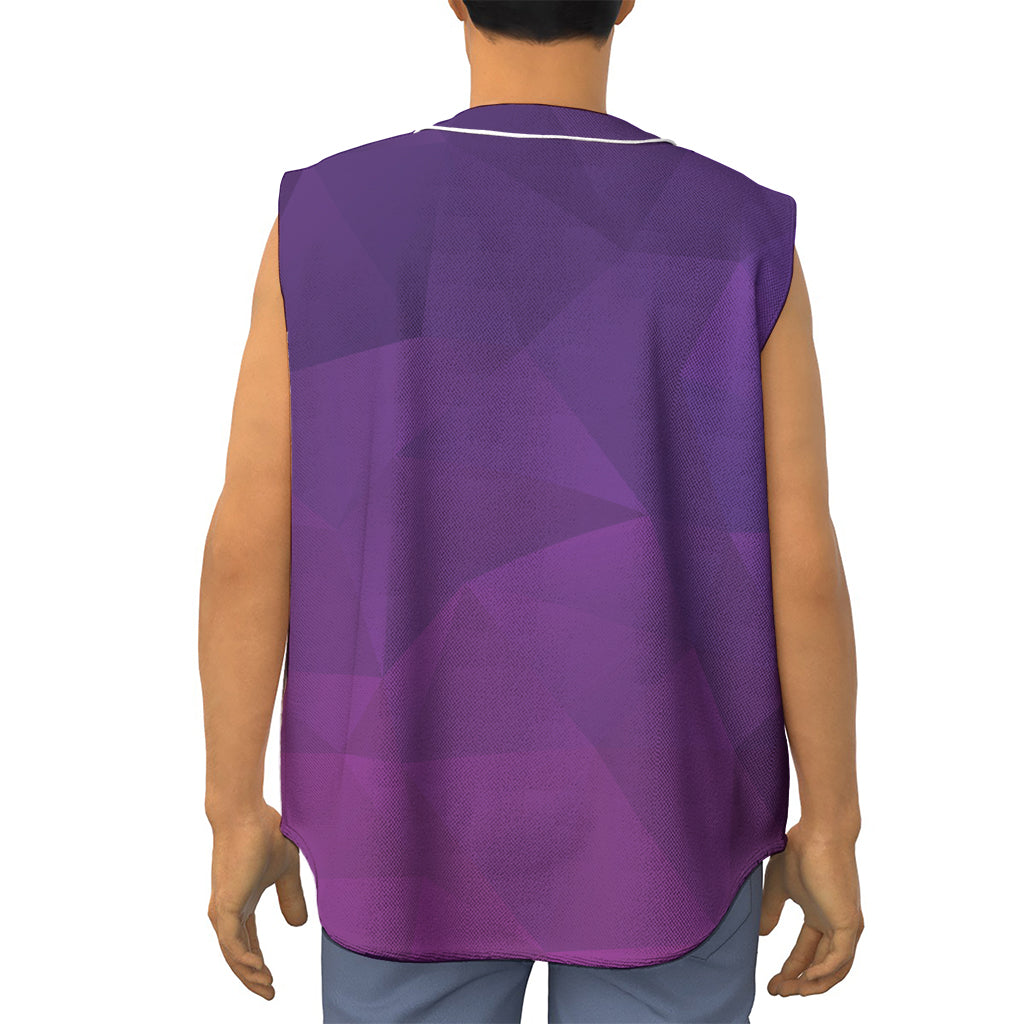 Violet Polygonal Geometric Print Sleeveless Baseball Jersey