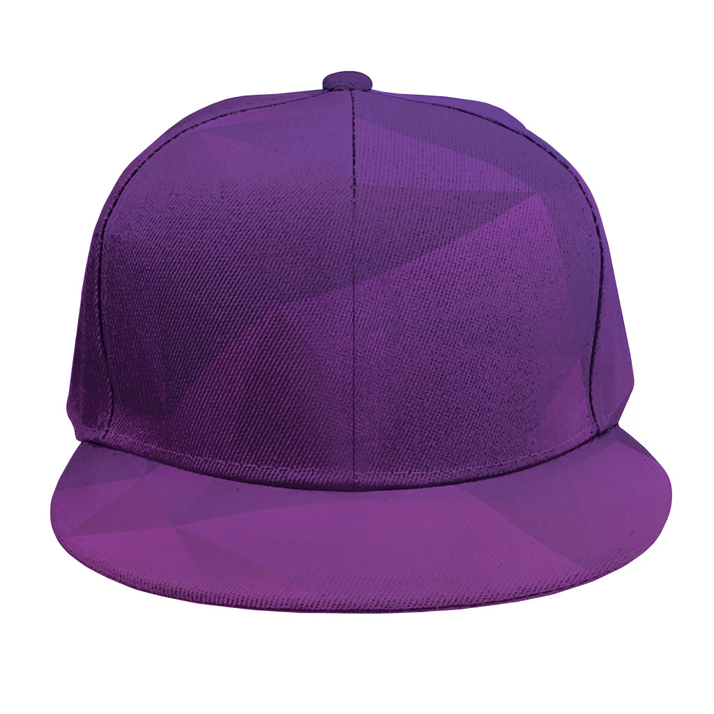 Violet Polygonal Geometric Print Snapback Cap