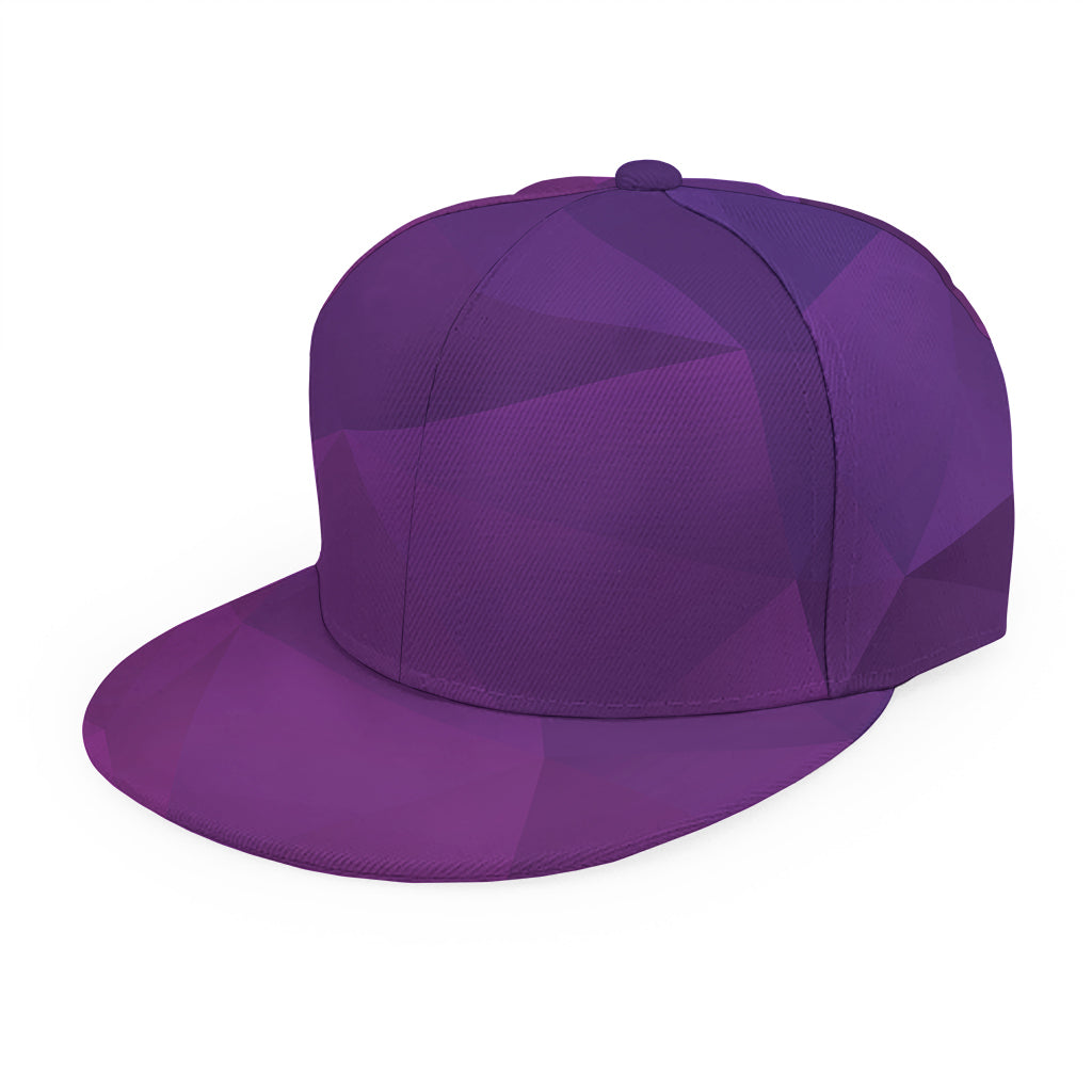 Violet Polygonal Geometric Print Snapback Cap
