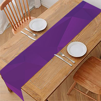 Violet Polygonal Geometric Print Table Runner