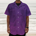 Violet Polygonal Geometric Print Textured Short Sleeve Shirt