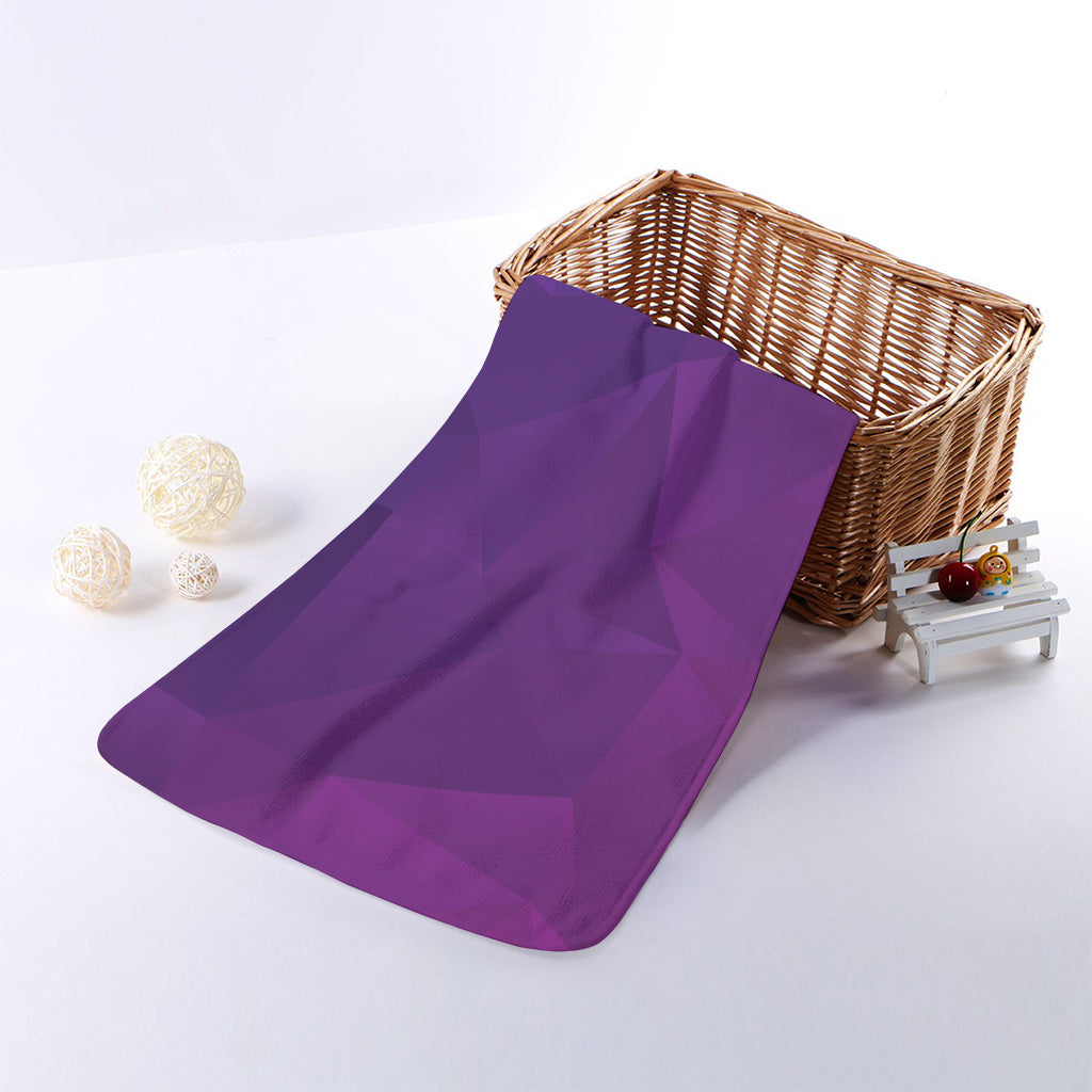 Violet Polygonal Geometric Print Towel