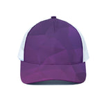 Violet Polygonal Geometric Print White Mesh Trucker Cap