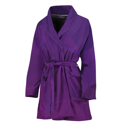 Violet Polygonal Geometric Print Women's Bathrobe