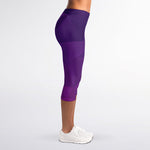 Violet Polygonal Geometric Print Women's Capri Leggings