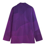 Violet Polygonal Geometric Print Women's Cotton Blazer