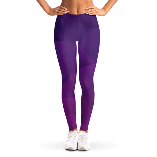 Violet Polygonal Geometric Print Women's Leggings