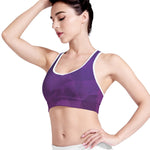 Violet Polygonal Geometric Print Women's Sports Bra