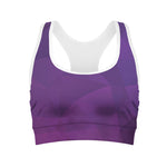 Violet Polygonal Geometric Print Women's Sports Bra
