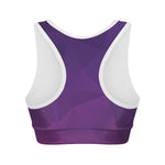 Violet Polygonal Geometric Print Women's Sports Bra