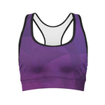 Violet Polygonal Geometric Print Women's Sports Bra
