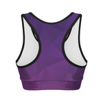 Violet Polygonal Geometric Print Women's Sports Bra