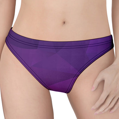 Violet Polygonal Geometric Print Women's Thong