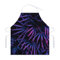 Violet Tropical Leaves Print Adjustable Apron