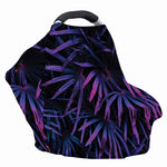 Violet Tropical Leaves Print Baby Seat Cover