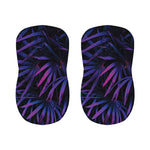 Violet Tropical Leaves Print Bar Stool Covers