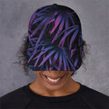Violet Tropical Leaves Print Baseball Cap