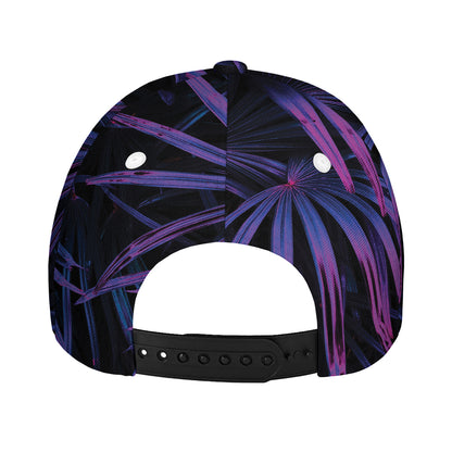 Violet Tropical Leaves Print Baseball Cap
