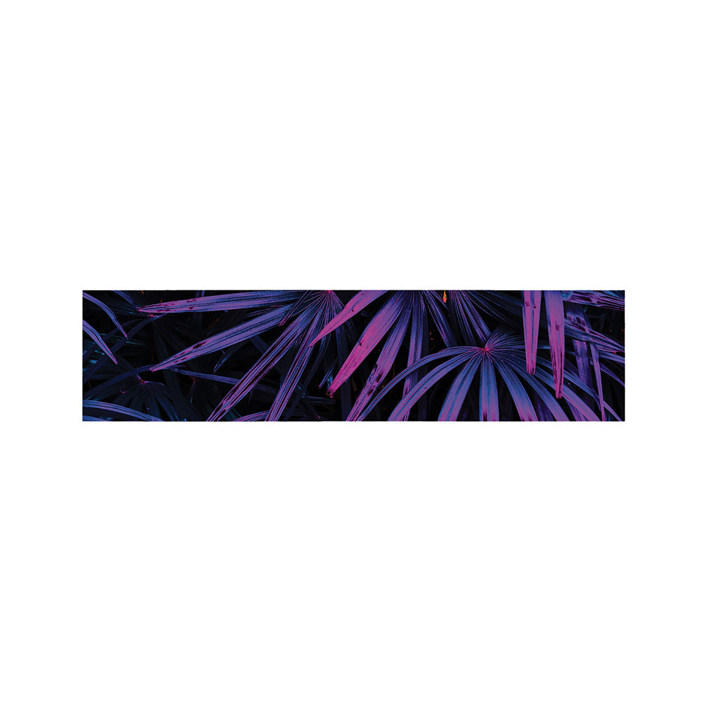 Violet Tropical Leaves Print Bed Runner
