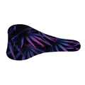 Violet Tropical Leaves Print Bicycle Seat Cover